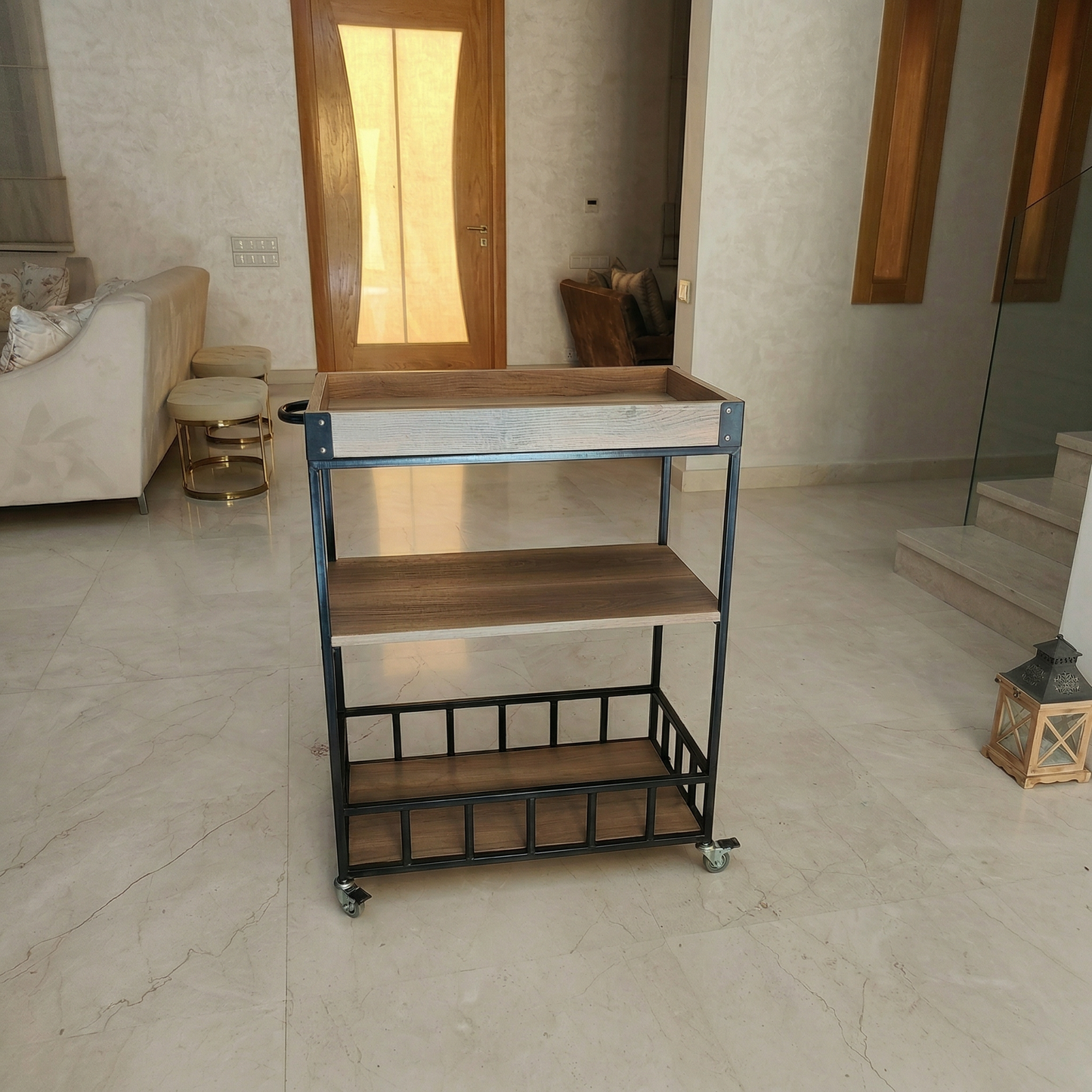 Chariot en bois 3 étage