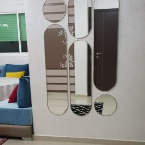 Ensemble 6 miroir murale cadre laiton