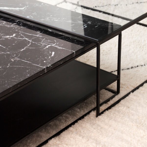 Duo de tables basses marbre noir Khénifra – Image 4